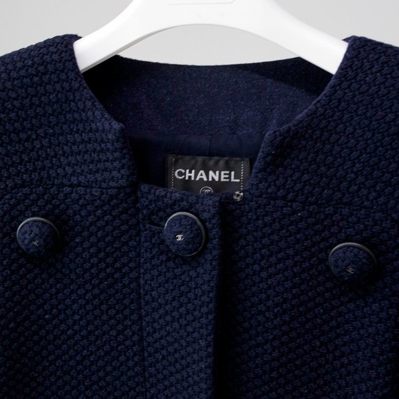Chanel Navy Wool Mod Coat - Picture 3 of 14